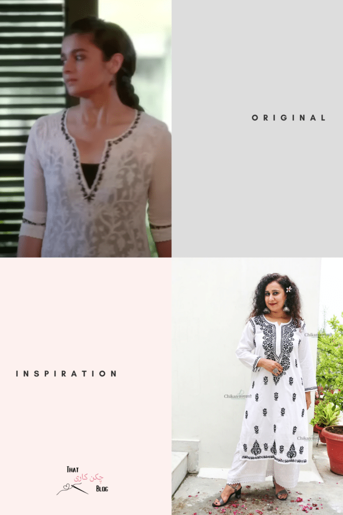 Ananya's Black and White Chikankari Kurti In 2 States